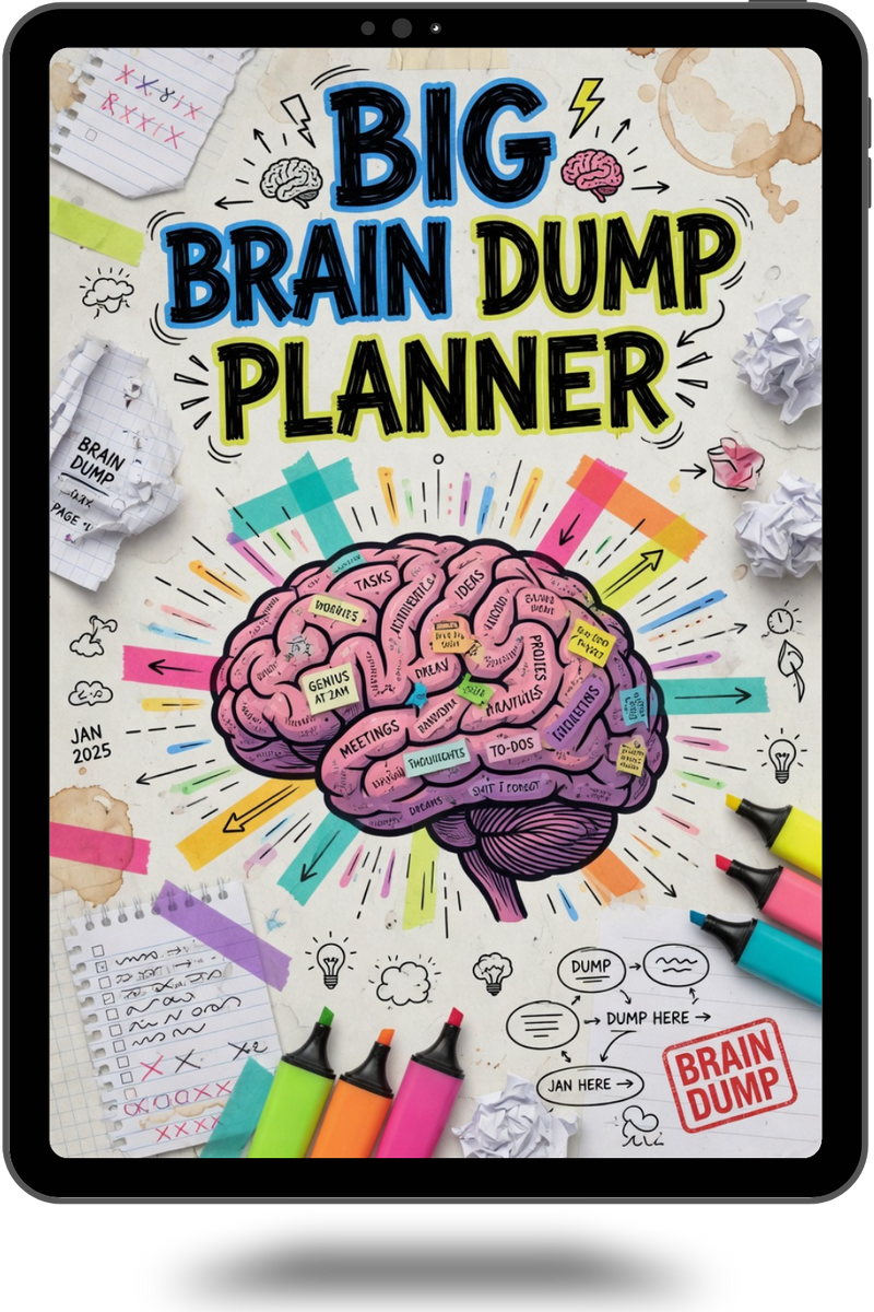 ADHD Brain Dump Printable + Thought Organizer (Instant Digital Download)