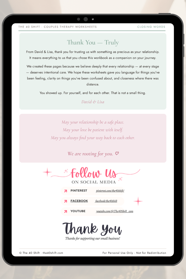 Couples Therapy Worksheets — Complete Bundle