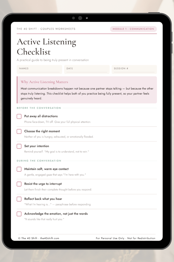 Couples Therapy Worksheets — Complete Bundle