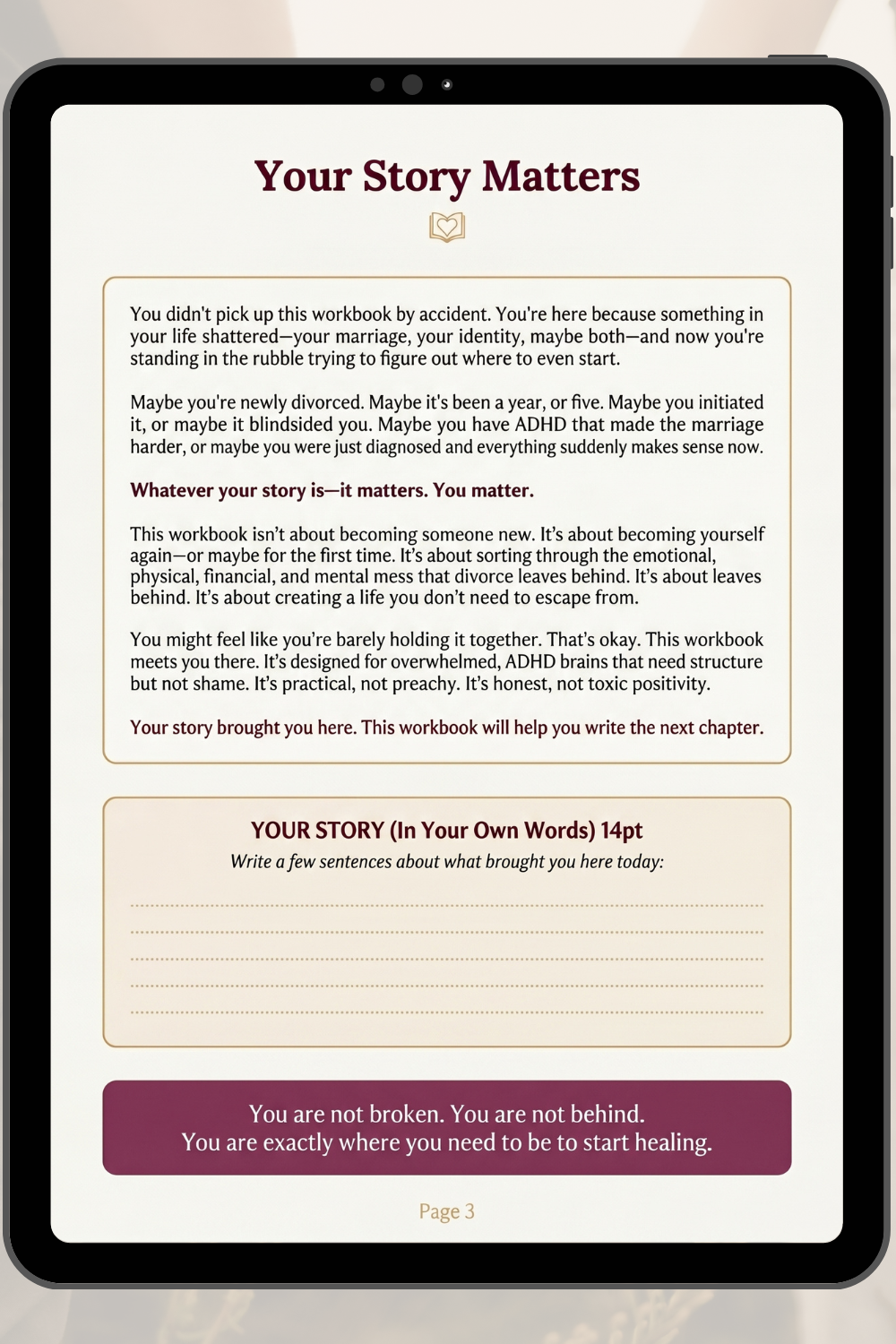 The Divorced Woman's 30-Day ADHD Reset Workbook: From Chaos to Calm After 40
