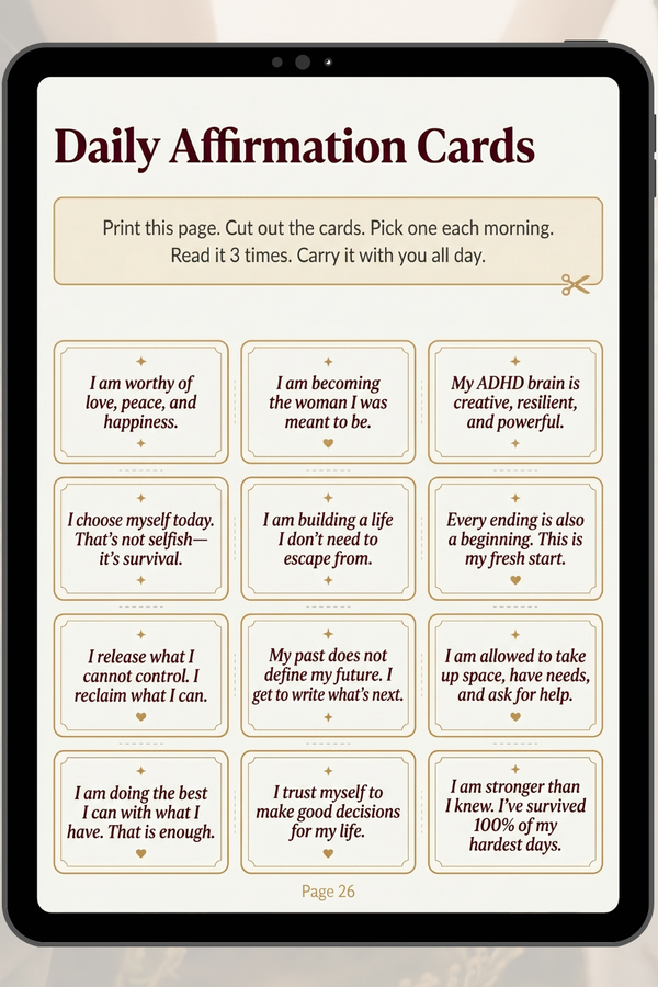 The Divorced Woman's 30-Day ADHD Reset Workbook: From Chaos to Calm After 40