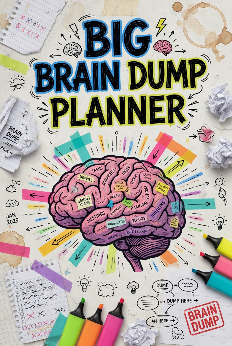 ADHD Brain Dump Printable + Thought Organizer (Instant Digital Download)