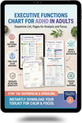 ADHD Executive Function Planner for Adults | Dopamine Menu, Brain Dump & Focus Pages