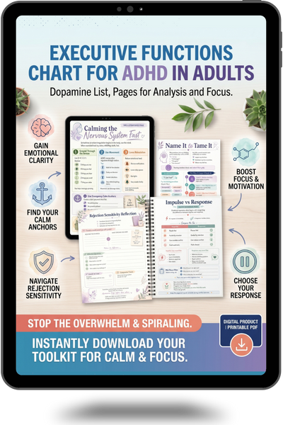 ADHD Executive Function Planner for Adults | Dopamine Menu, Brain Dump & Focus Pages