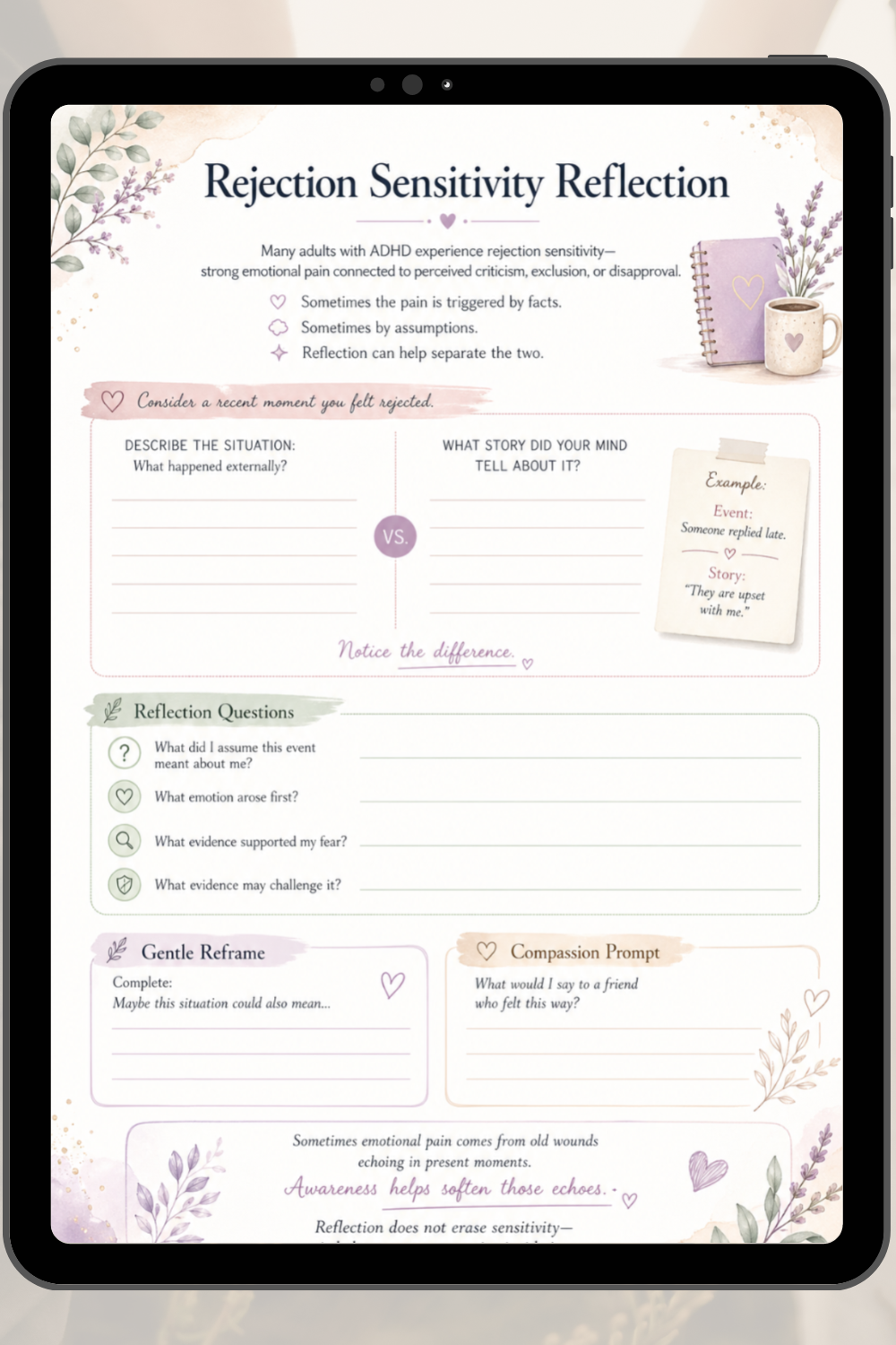 ADHD Executive Function Planner for Adults | Dopamine Menu, Brain Dump & Focus Pages
