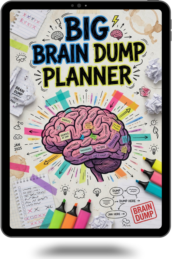 ADHD Brain Dump Printable + Thought Organizer (Instant Digital Download)